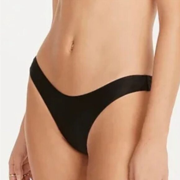 J. Crew Curved Waist Cheeky Bikini Bottom Navy Blue Size Medium NWT - Picture 6 of 11